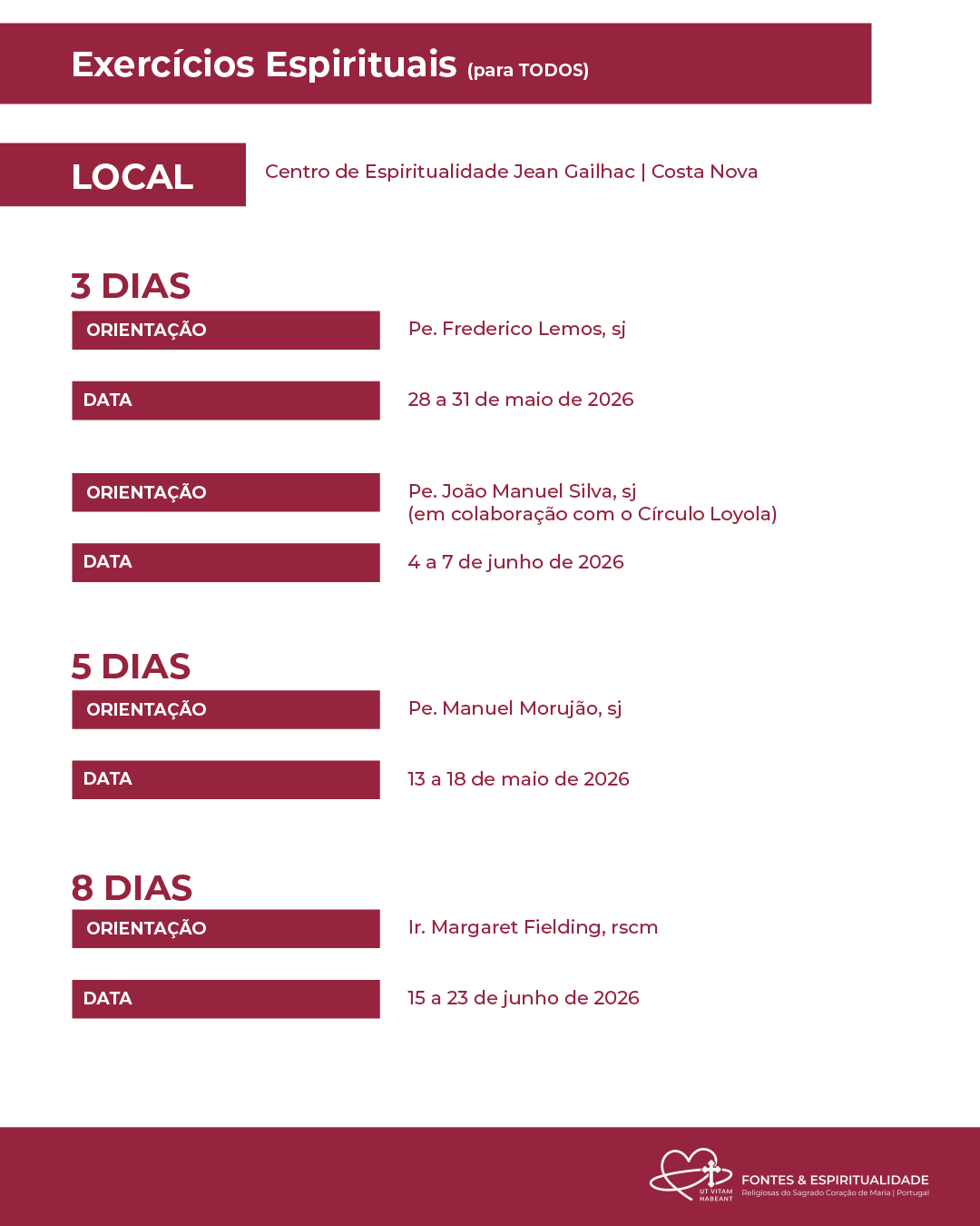 Programa Fontes & Espiritualidade - 2025/2026 Pág. 2